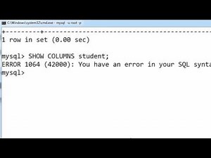 72. SHOW COLUMNS in SQL (Hindi)