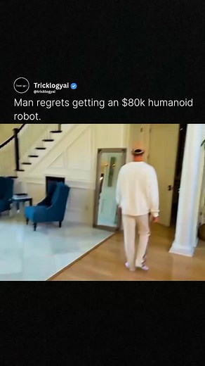 34K views · 123 reactions | Brought home an $80,000 humanoid robot… instantly started questioning reality 烙 The future’s here — and it’s getting weird. Follow us @tricklogyai for latest ai and Tech updates.  Credit: @WhistlinDiesel via @uncover.robotics #robotics #ai #futuretech #humanoidrobot #technology #innovation #viralreel #robotrevolution | Sabir Ali | Facebook