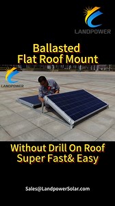 Looking for a simple, no-drill solar solution for your flat roof? Our Ballasted Flat Roof Mounting System is designed for landscape panel installation. With just a few pre-assembled components—triangles, clamps, connection tubes, and ballasted plates—it’s fast to install and cost-effective. ✔️ Fits concrete, bitumen, and membrane roofs ✔️ Adjustable tilt angles (5°–25°) ✔️ No roof penetration needed ✔️ Certified for high wind/snow loads ✔️ 12-year warranty, 20-year service life Perfect for resid