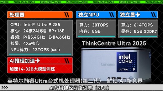 巴掌大！却是一台性能小钢炮AI电脑 #联想ThinkCentre