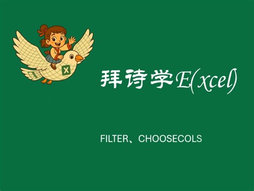 拜诗学E(xcel)：22. FILTER、CHOOSECOLS函数