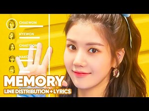IZ*ONE - Memory (Line Distribution + Lyrics Color Coded) PATREON REQUESTED