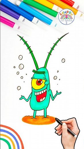 Plankton SpongeBob Drawing | How to Draw Plankton from SpongeBob Squarepants 🌈👁 #spongebob