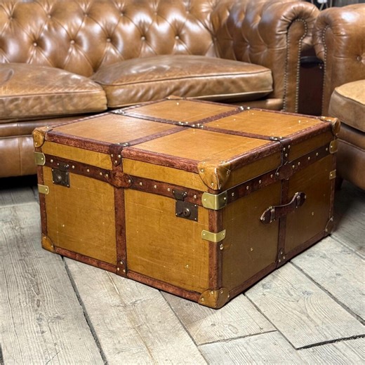 Tanned English Leather Coffee Table - Etsy