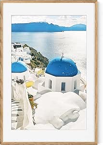 Amazon.com - Axeman 24x36 Picture Frame with Mat for 20x30, Solid Oak Wood Poster Frame with Tempered Glass, Wood 24''x36'' Minimalist Photo Frame Movie Poster Frame with Wall Hooks for Art Photo Prints, Natural