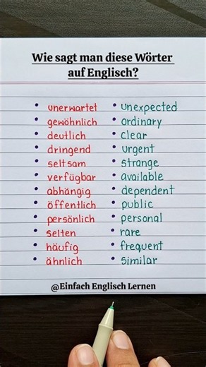 German to English Important Words 📖🔥 #learningenglish #education #german