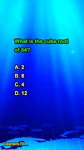 What is the cube root of 64? #learnerstv #mathquiz #mathchallenge #mathtest | Learners TV
