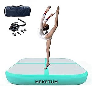 Air Roller Gymnastics Barrel Tumbling Mat Inflatable 60/75/90 CM Air Spot Tumble Track Mat Backbend Trainer with Electric Air Pump for Training/Yoga/Backflip/Home Use