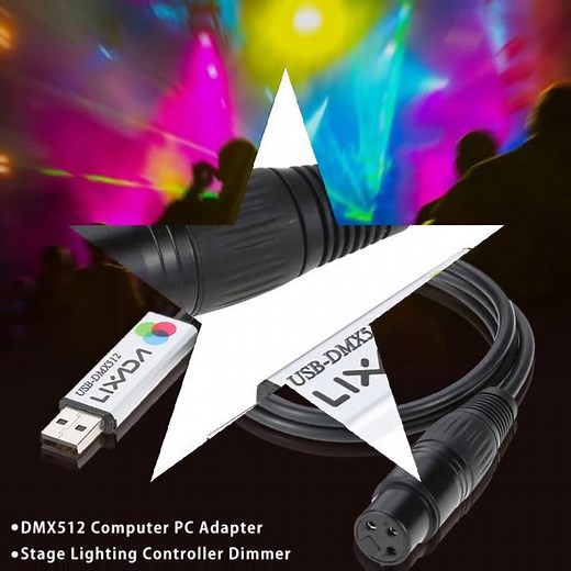 USB to DMX Interface Adapter LED DMX512 Computer PC Stage Lighting Controller Dimmer