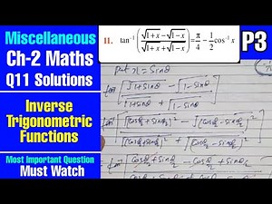 Ch 2 miscellaneous class 12 maths (Q11) Part 3 NCERT Inverse Trigonometric Functions 12