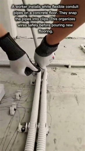 Installing Electrical Conduit Pipes on a Concrete Floor