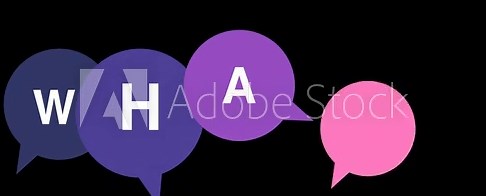 Bubble space frequently asked what text banner animation. Computer with icons motion graphics 4 color video animation on a transparent background