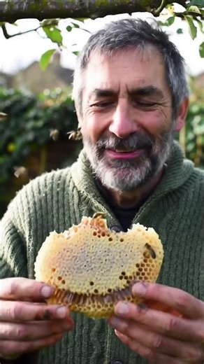 Why isn't he getting stung?! 😳 #bees