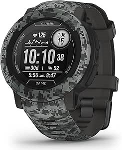 Garmin Instinct 2, Camo-Edition, Rugged Outdoor Watch with GPS, Built for All Elements, Multi-GNSS Support, Tracback Routing and More, Graphite camo