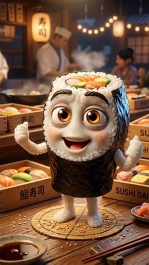 Sushi AI Bol Uthi 😱🤖 | Funny Talking Sushi #shorts #viral#3Danimation