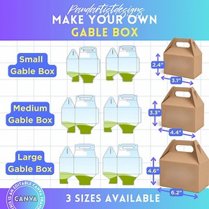 Gable Box Template Bundle, Editable Canva Template, Gable Box Svg, Party Favors, DIY Gift Box, Drag and Drop, DIY Box Template, Canva Frame - Etsy