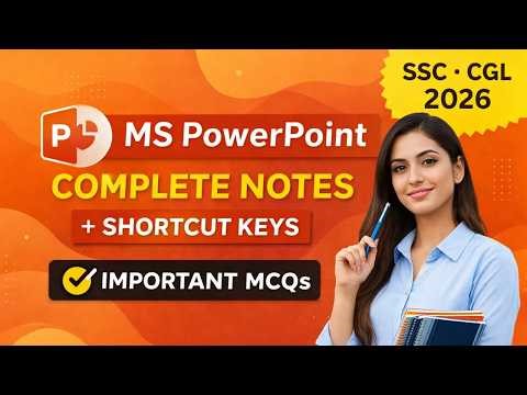 MS PowerPoint Complete Notes + Shortcut Keys | SSC CGL | Computer Awareness 2026