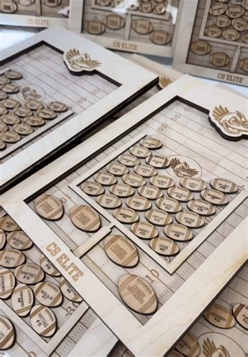 Love how they turned out. They make fantastic gifts for coaches!! Engraved with the team logo on the field and 3D goal post and footballs were engraved and personalized with players names. In my opinion much better than a traditional award. #engravedgifts #coachgifts #footballcoach #epiloglaser #customawards #customsigns