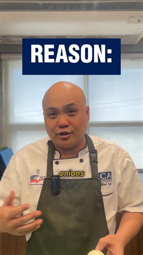 7.5K views · 58 reactions | Ever wondered why we tear up when cutting onions?  We asked Chef Mhel Sainz to break down what’s really happening, and how to slice onions without the waterworks. Watch ‘til the end for the key tips! #tutorial #onions #culinary #cooking #cookingislife #learning #tipsandtricks | CCA Manila | Facebook