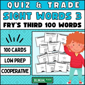 Fill in the Blank Sight Words Sentences GAME Fry's Third 100 Words 2nd Grade
