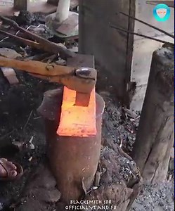 Hello everyone! Today we would love to show you how to make a nice pocket axe from leaf spring. The blade is white at the cutting edge and black inside. We made a small axe inside the blade to make it looked so nice. The handle is made from a nice wood and its style like the fish bones. At the end of this video we are going to show you how it is strong by cutting thick dry wood and found that the blade is very sharp. Please watch this full video to see how amazing they make it. Hope you enjoy th