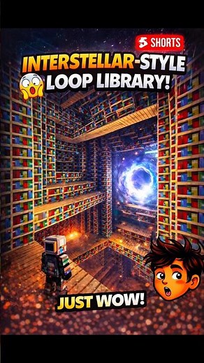 Minecraft Infinite Loop Library Build 🤯 Interstellar Style Library #shorts
