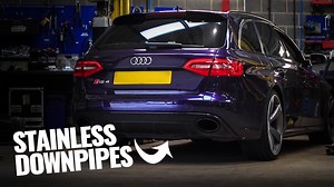 11K views · 161 reactions | We fitted Fabrication Mafia stainless downpipes to this RS4 and completely changed how its sounds!  This is still with the stock exhaust system too! Downpipes available here - https://www.darksidedevelopments.co.uk/products/audi-rs4-rs5-b8-b8-5-4-2-v8-non-resonated-downpipe-kit.html | Darkside Developments | Facebook