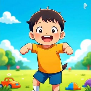 A small child dance on broom broom 👍😺