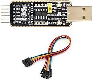waveshare USB to TTL（UART） Communication Module, USB Type A Connector, Compatible with Mac, Linux, Android, Windows 7/8/8.1/10/11