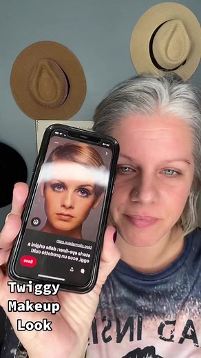 Sharing a Twiggy Makeup Tutorial! ⁣⁣This was fun and really liked the look. I have wider eyes So I didn’t make it the eyeliner round shaping like twiggy. ⁣⁣This is a great Halloween makeup look for a party if dont want to go so crazy with the Halloween looks. ⁣⁣#twiggymakeup⁣⁣⁣⁣#followformore #silverhairtransition #silvershinyhair #grayhairdontcare #thinhair #shorthair #makeupover40⁣ #beautyinfluencer #beautylover #silverhairjourney #shorthairstyle⁣⁣⁣⁣#beautygram #beautytipsandtricks⁣#massachuse