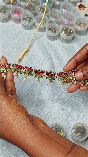 💎 Lotus Style Choker Set Making ✨ | Trending Bridal Jewellery Design 🔥 | Viral Shorts