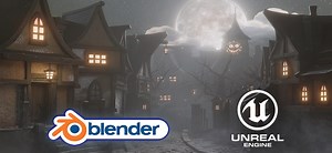 How I Built This Stylized Haunted Street Modular Kit in Blender 5 and Unreal Engine 5.7