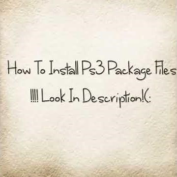 How To Install Packages On Ps3 (3.55)