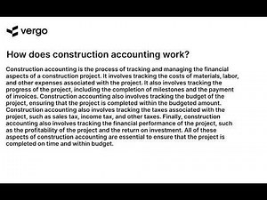 Construction Accounting 101