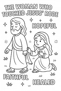 Woman Who Touched Jesus’ Robe | Bible Hero Coloring Sheet for Girls | Christian Printable | Faith-based Activity | Kids Sunday School Craft - Etsy