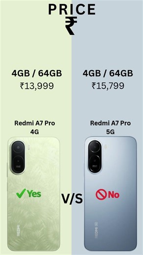 Redmi A7 Pro 4G vs Redmi A7 Pro 5G || Quick comparison🤯 |