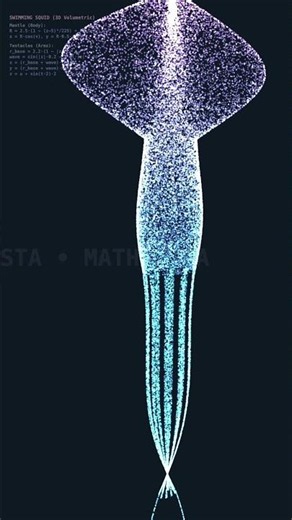 Coding a swimming 3D squid using only math! 🦑 #creativecoding #mathart #stem