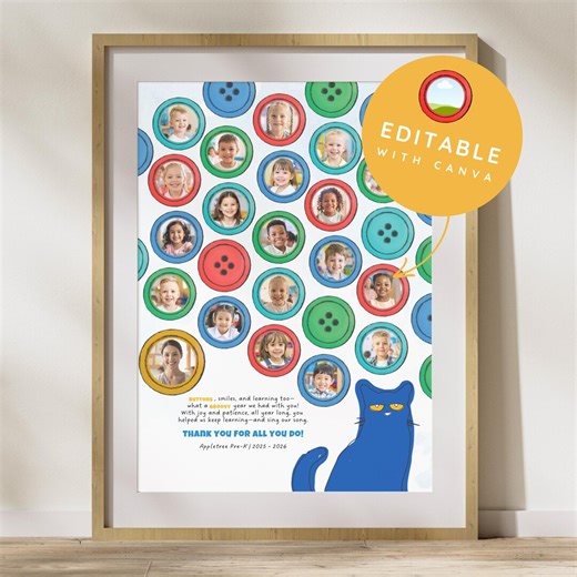 Teacher Photo Collage Template, Groovy Cat Photo Collage, End of Year Teacher Gift From Class, Preschool Teacher Appreciation Class Gift - Etsy UK