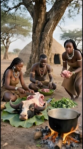 Tribal Members Prepare a Giant Cow Feast | Traditional Village Cooking