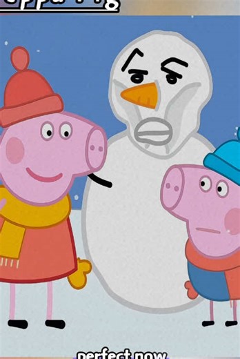 Peppa Pig and George build a snowman #fyp #tiktok #foryou #usa #peppapig