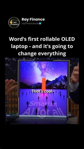 Ray Finance on Instagram: "Linus Tech Tips went on Jimmy Fallon to showcase something that barely feels real: a Lenovo laptop with a rollable OLED display. Folded, it looks like a normal 14-inch notebook. Press a button—and the screen rises upward into a taller, expanded workspace. It’s the first commercially available laptop of its kind, and it hints at where personal computing is headed: dynamic displays, adaptive form factors, and devices that shift from “portable” to “productivity machine” i