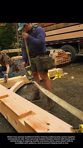 Mastering Timber Frame Joinery 🪵 #timberframing #woodworking #construction​