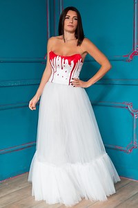 Bloody Bride Dress, Adult Halloween Costume, Halloween Wedding Dress With Blood Drips Corset, Gothic Vampire Costume, Womens Clothing - Etsy