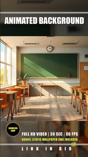 Animated Background - Autumn Classroom 03 - Educational Chalkboard Live Wallpaper Stream Loop