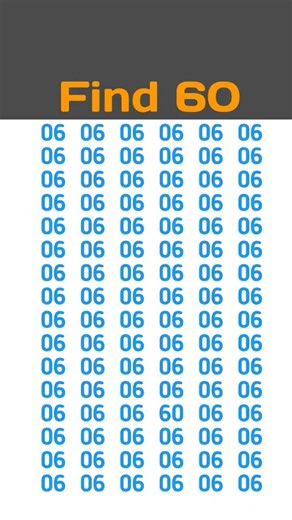 find the number 60 in 4 second #youtubeshorts