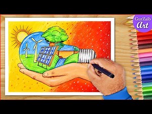 Renewable energy Day Drawing | sustainable energy Poster Drawing | Akshay Urja Diwas Drawing