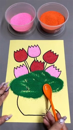 Flowers 🌷 🌺 Asmr Sandpainting Relaxing Art 🎨 🎶 💞 😌 #usareels #Art #asmr #Sandpainting #reel #coloring #satisfying #relaxing #artoftiktok | Jacky and Lutu