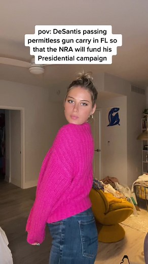 meanwhile he bans guns from his own rallies🙄 #desantis #florida #floridapolitics #fyp #gunviolenceawareness #politicaltiktok