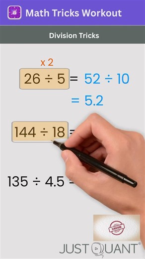 Math Tricks - Double & Halve Division Trick - Mental Math Hacks - Quick Math Tricks #mathtricks