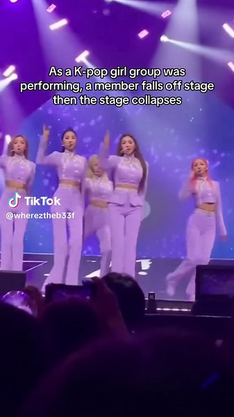 Reports show all the members are okay and luckily none of the members were injured. #kpop #fail #viral #fyp #girlgroup